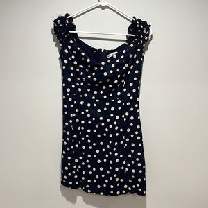 Navy Polka Dot Sleeveless Dress